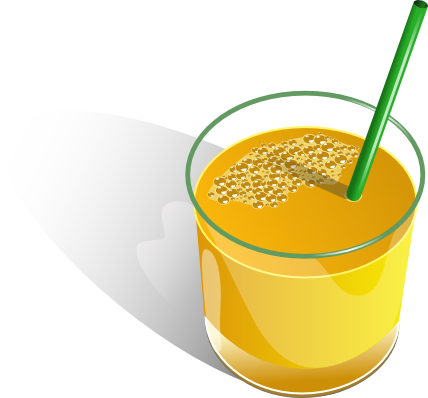 стеклянный стакан с апельсиновым соком в векторе